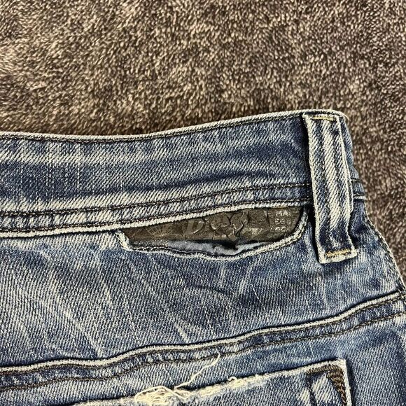 SOLD Diesel Safado Mens Jeans 31X32 Distressed Whisker Straight Button Fly Blue - Picture 12 of 13